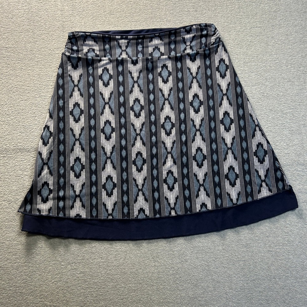 Athletic Skort Womens Large Blue Ikat Geometric A-Line Tennis Golf‎ Active Skirt